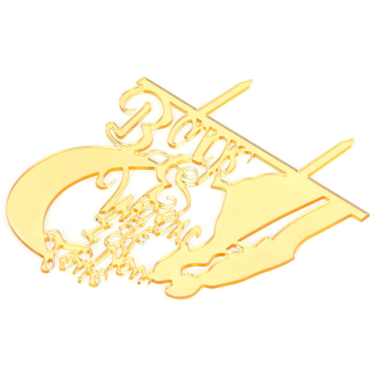 Cake Insert Gold Mirror Surface Cake Topper for Wedding Party Holiday Decoration