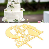 Cake Insert Gold Mirror Surface Cake Topper for Wedding Party Holiday Decoration