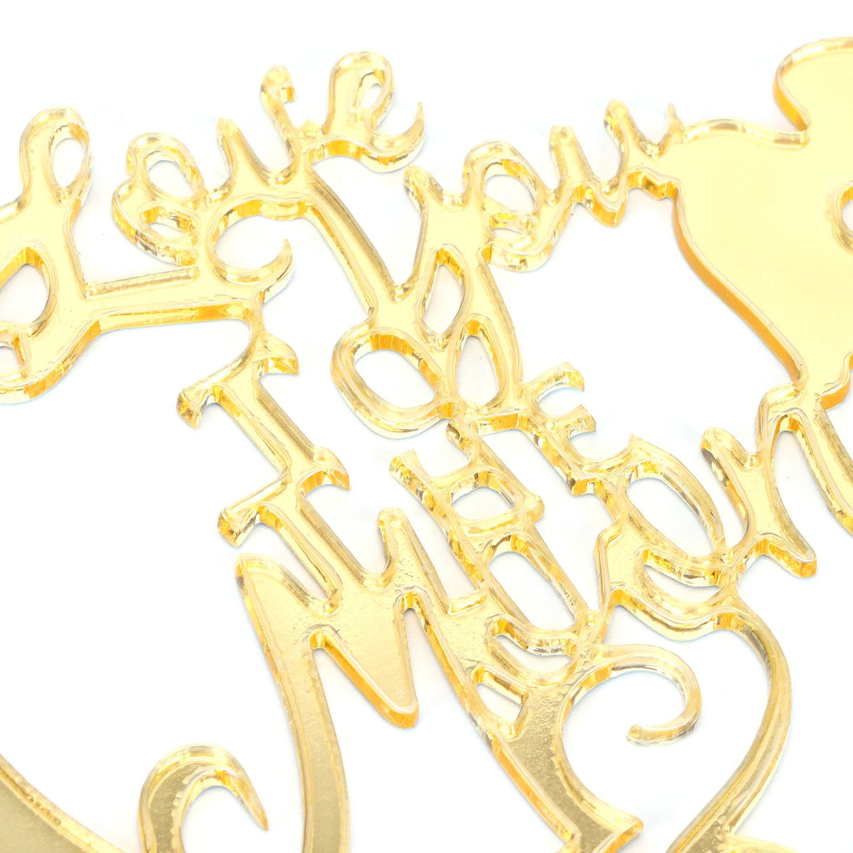 Cake Insert Gold Mirror Surface Cake Topper for Wedding Party Holiday Decoration