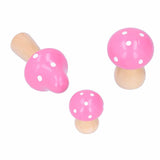 3Pcs/Set Mushroom Crafts Innovative Cute Wooden Ornaments Home Office Desktop DecorationPink - Extra Image