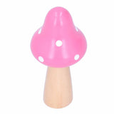 3Pcs/Set Mushroom Crafts Innovative Cute Wooden Ornaments Home Office Desktop DecorationPink - Extra Image