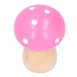 3Pcs/Set Mushroom Crafts Innovative Cute Wooden Ornaments Home Office Desktop DecorationPink - Extra Image