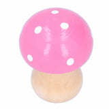 3Pcs/Set Mushroom Crafts Innovative Cute Wooden Ornaments Home Office Desktop DecorationPink - Extra Image
