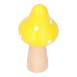 3Pcs/Set Mushroom Crafts Innovative Cute Wooden Ornaments Home Office Desktop DecorationYellow - Extra Image