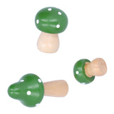 3Pcs/Set Mushroom Crafts Innovative Cute Wooden Ornaments Home Office Desktop DecorationGreen - Extra Image