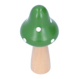 3Pcs/Set Mushroom Crafts Innovative Cute Wooden Ornaments Home Office Desktop DecorationGreen