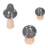 3Pcs/Set Mushroom Crafts Innovative Cute Wooden Ornaments Home Office Desktop DecorationBrown - 45-Degree Angle