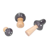 3Pcs/Set Mushroom Crafts Innovative Cute Wooden Ornaments Home Office Desktop DecorationBrown - Low Angle