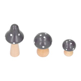 3Pcs/Set Mushroom Crafts Innovative Cute Wooden Ornaments Home Office Desktop DecorationBrown - Extra Image