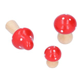 3Pcs/Set Mushroom Crafts Innovative Cute Wooden Ornaments Home Office Desktop DecorationRed - 45-Degree Angle