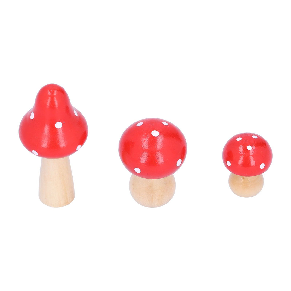 3Pcs/Set Mushroom Crafts Innovative Cute Wooden Ornaments Home Office Desktop DecorationRed