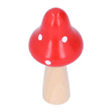 3Pcs/Set Mushroom Crafts Innovative Cute Wooden Ornaments Home Office Desktop DecorationRed - Extra Image
