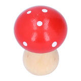 3Pcs/Set Mushroom Crafts Innovative Cute Wooden Ornaments Home Office Desktop DecorationRed - Extra Image