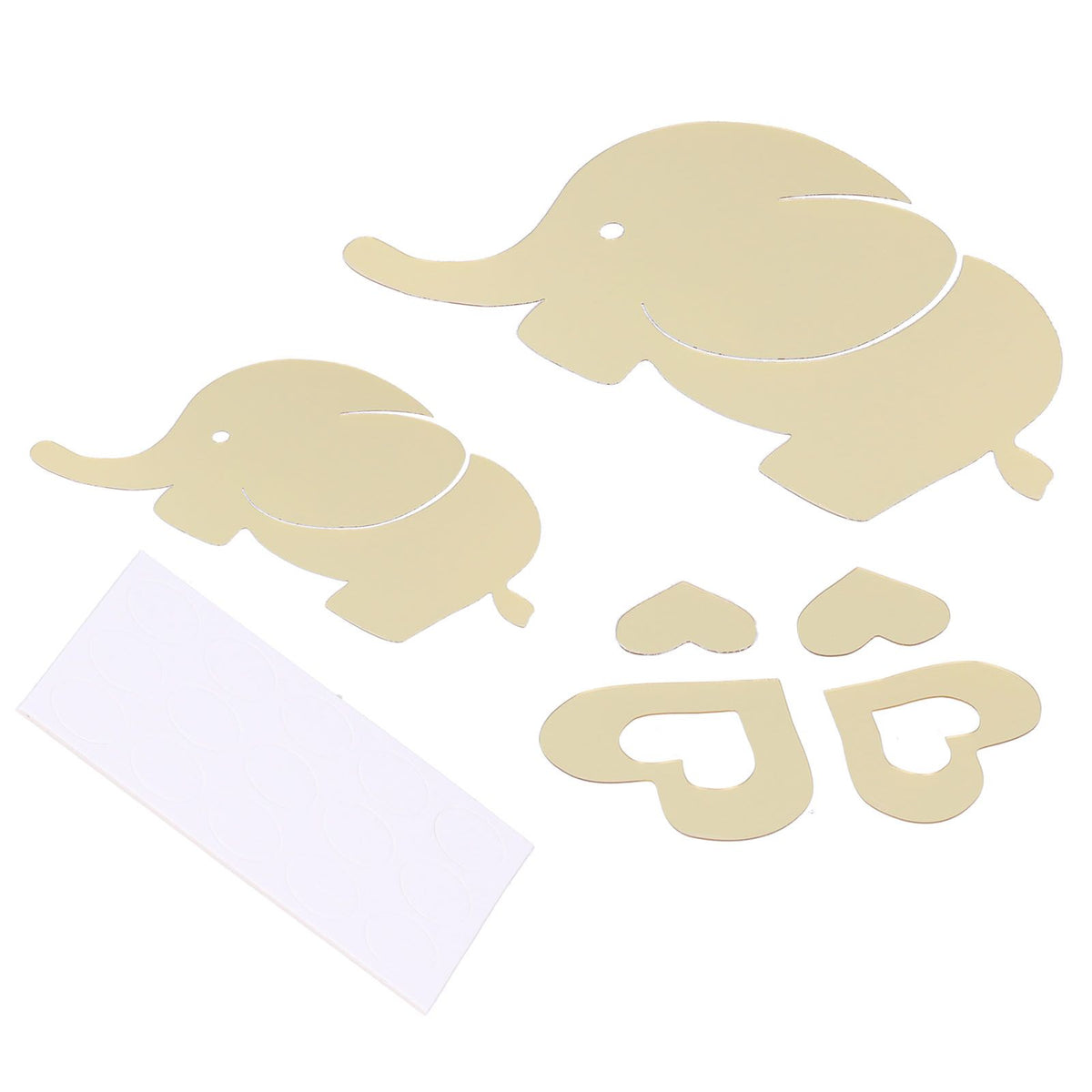 Innovative Cartoon Elephant Shape Beautiful Wall Sticker Room Mirror Wall Paper for DecorationGolden