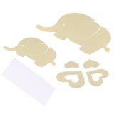 Innovative Cartoon Elephant Shape Beautiful Wall Sticker Room Mirror Wall Paper for DecorationGolden