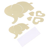 Innovative Cartoon Elephant Shape Beautiful Wall Sticker Room Mirror Wall Paper for DecorationGolden - Top-Down View