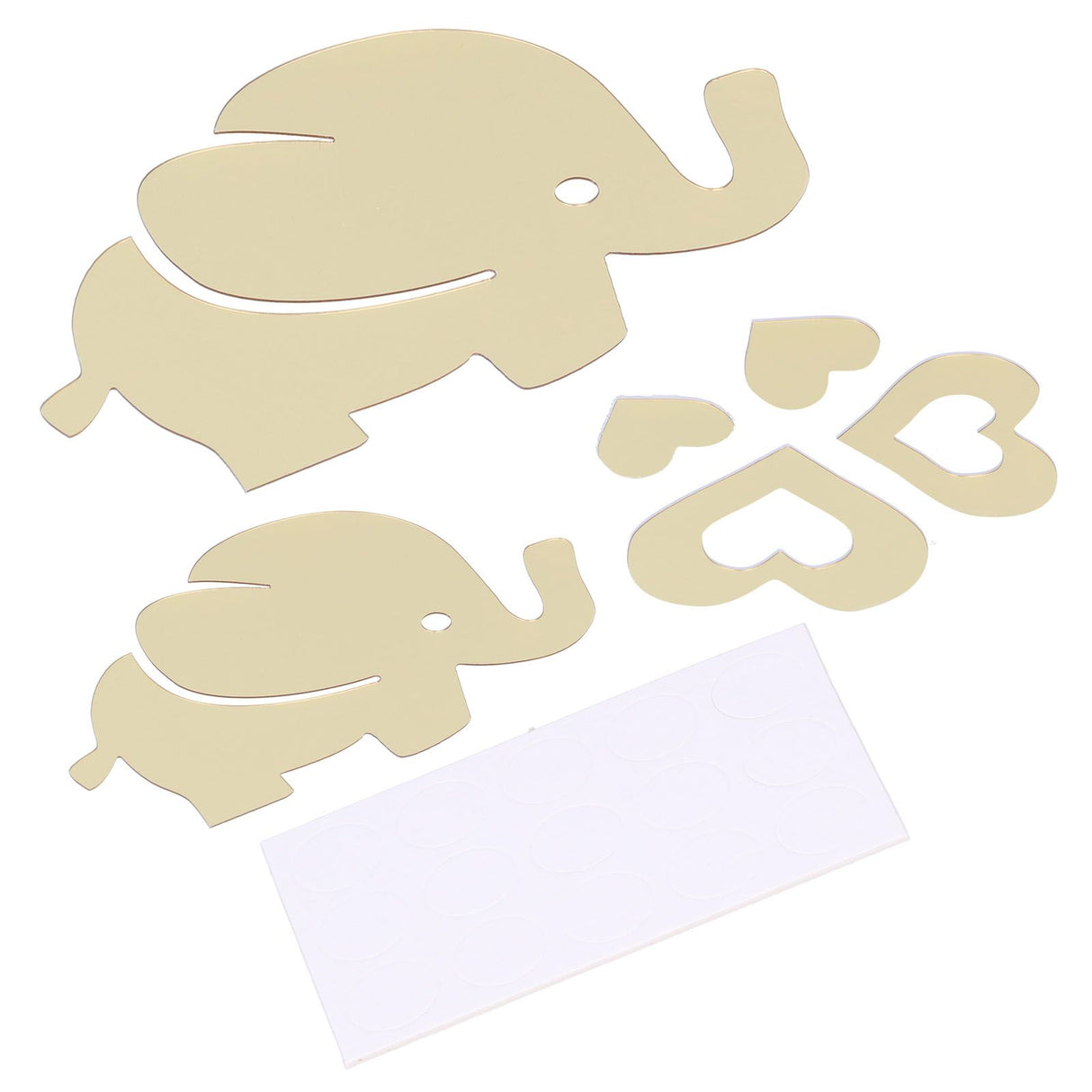 Innovative Cartoon Elephant Shape Beautiful Wall Sticker Room Mirror Wall Paper for DecorationGolden