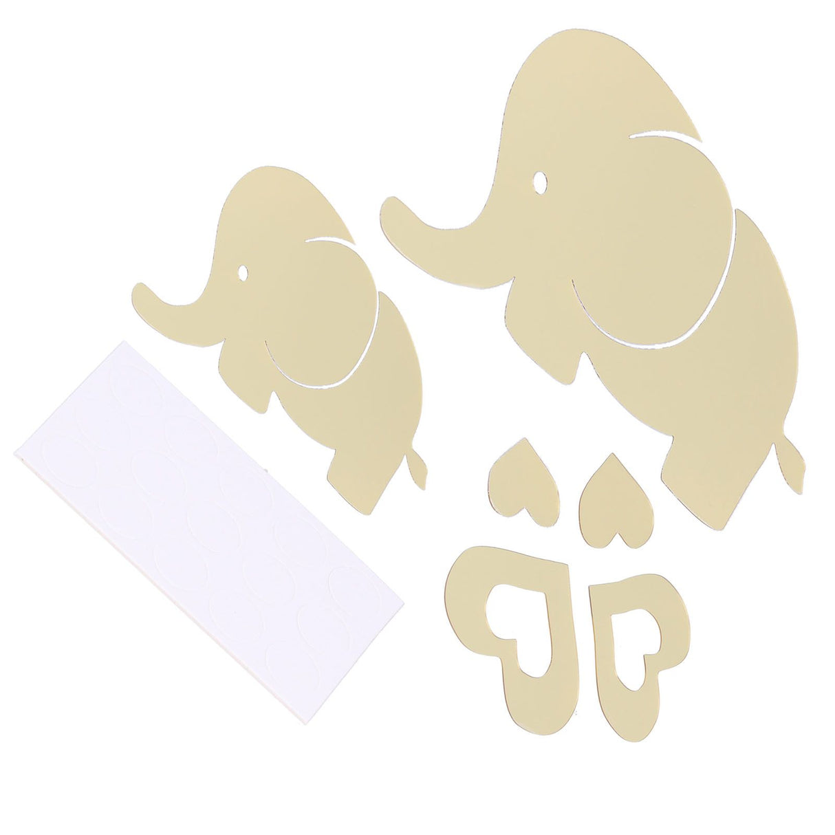 Innovative Cartoon Elephant Shape Beautiful Wall Sticker Room Mirror Wall Paper for DecorationGolden