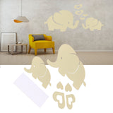 Innovative Cartoon Elephant Shape Beautiful Wall Sticker Room Mirror Wall Paper for DecorationGolden