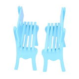 2Pcs Wooden Decorative Small Chair Originality Wooden Craft Decoration for Home OfficeBlue