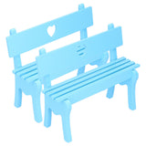 2Pcs Wooden Decorative Small Chair Originality Wooden Craft Decoration for Home OfficeBlue - Top-Down View