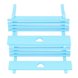 2Pcs Wooden Decorative Small Chair Originality Wooden Craft Decoration for Home OfficeBlue - Rear View