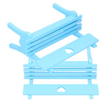 2Pcs Wooden Decorative Small Chair Originality Wooden Craft Decoration for Home OfficeBlue - Low Angle