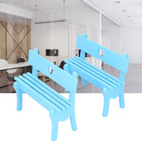 2Pcs Wooden Decorative Small Chair Originality Wooden Craft Decoration for Home OfficeBlue - Extra Image
