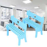 2Pcs Wooden Decorative Small Chair Originality Wooden Craft Decoration for Home OfficeBlue - Extra Image