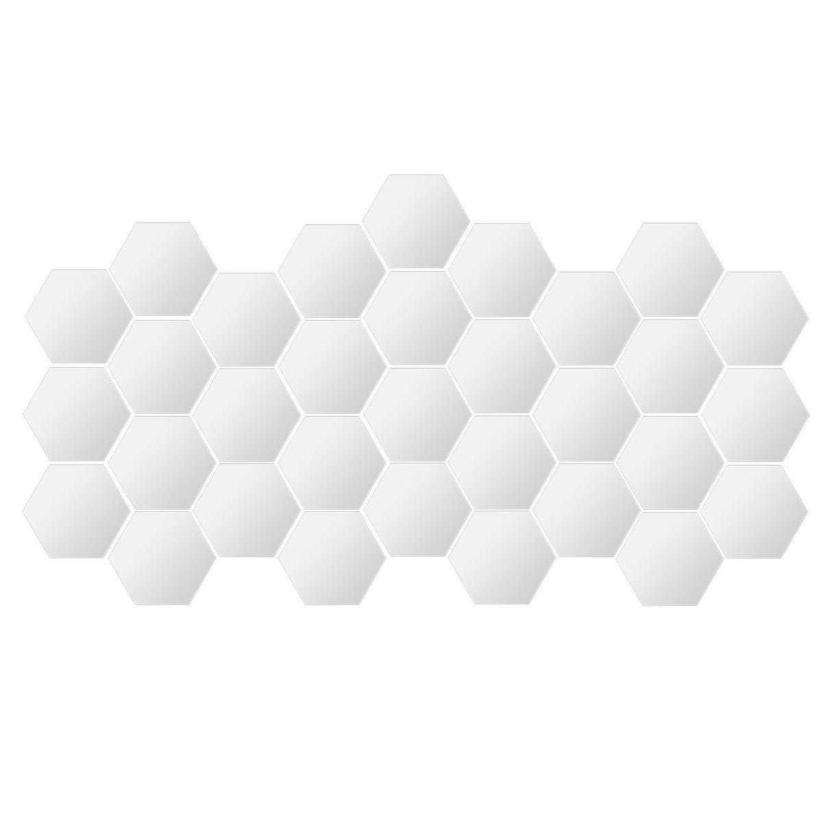 Mirror Wall Stickers Removable Hex Decals Home Living Room Bedroom Decoration Silver18x16x9.2cm (234pcs Sticker) 32Pcs