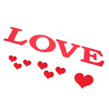 Mirror Wall Stickers Heart Shape DIY Wall Decal for Home Bedroom Living Room DecorRed - Rear View