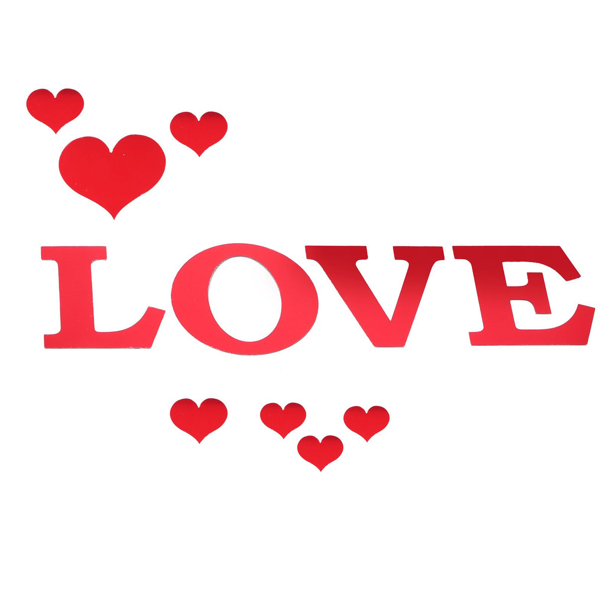 Mirror Wall Stickers Heart Shape DIY Wall Decal for Home Bedroom Living Room DecorRed