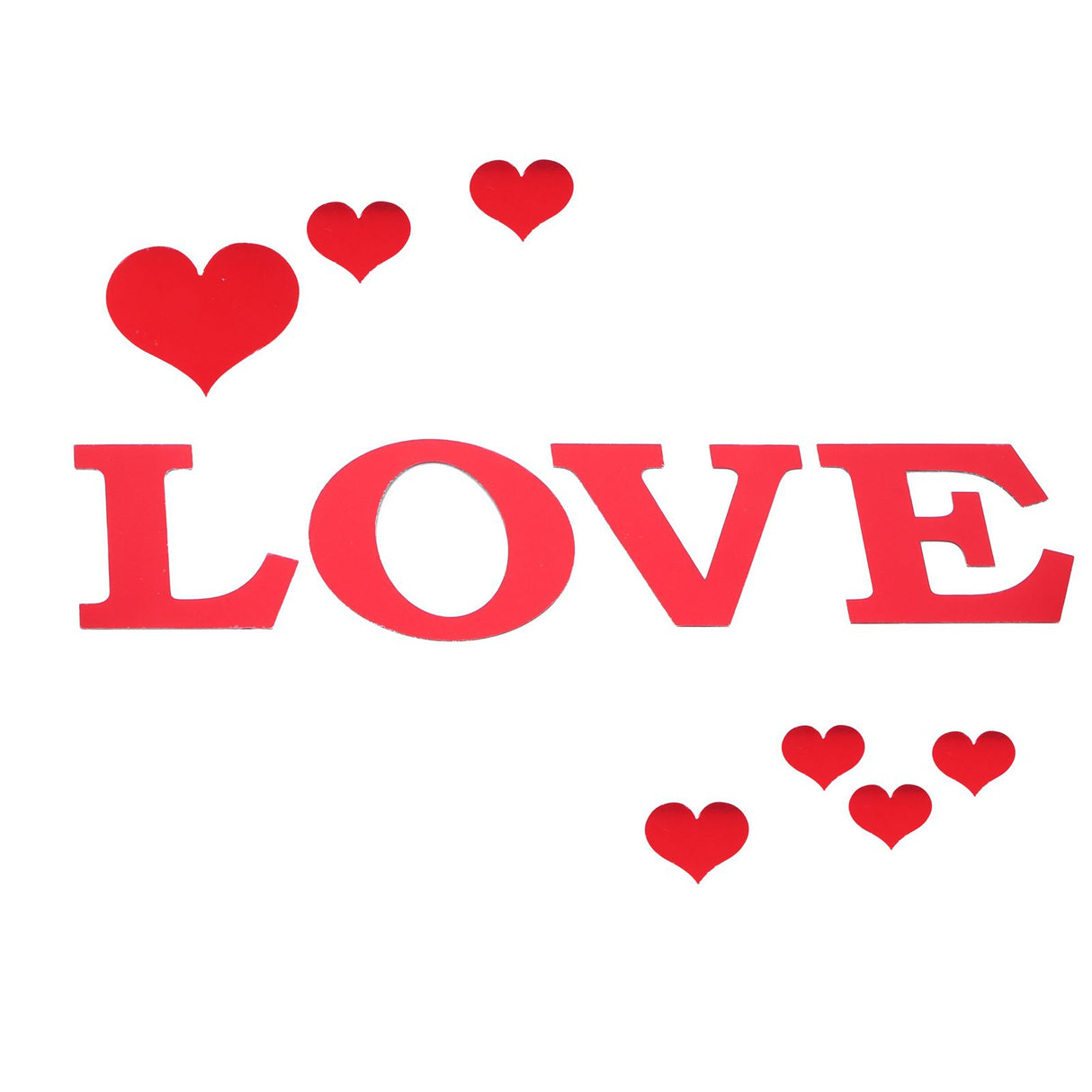 Mirror Wall Stickers Heart Shape DIY Wall Decal for Home Bedroom Living Room DecorRed
