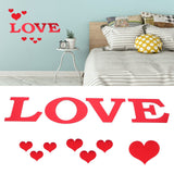 Mirror Wall Stickers Heart Shape DIY Wall Decal for Home Bedroom Living Room DecorRed