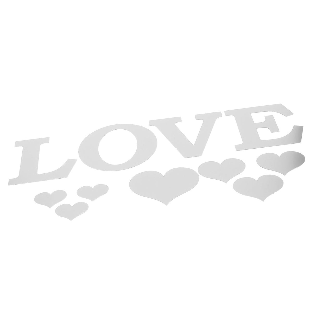 Mirror Wall Stickers Heart Shape DIY Wall Decal for Home Bedroom Living Room DecorSilver