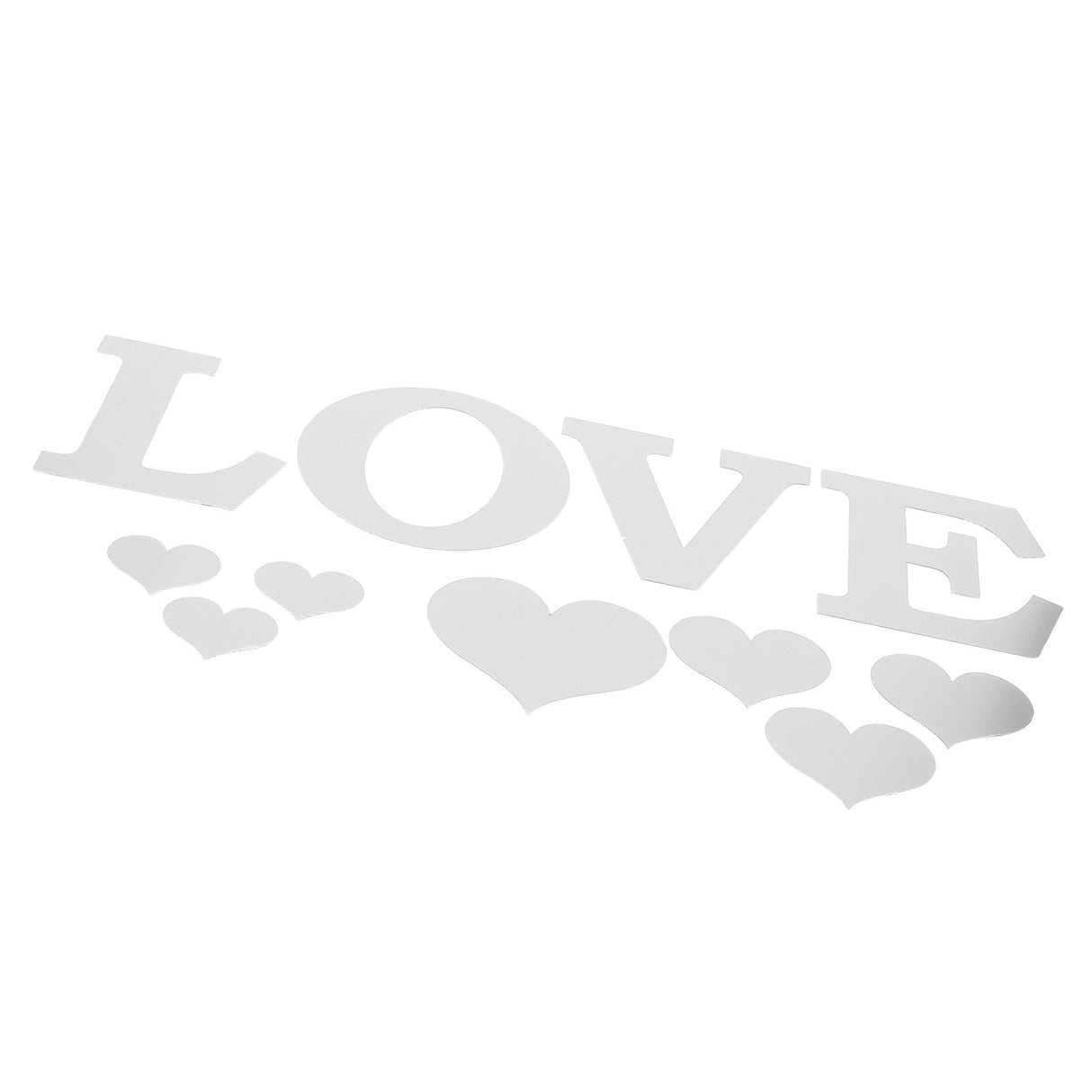 Mirror Wall Stickers Heart Shape DIY Wall Decal for Home Bedroom Living Room DecorSilver