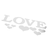 Mirror Wall Stickers Heart Shape DIY Wall Decal for Home Bedroom Living Room DecorSilver - Side View