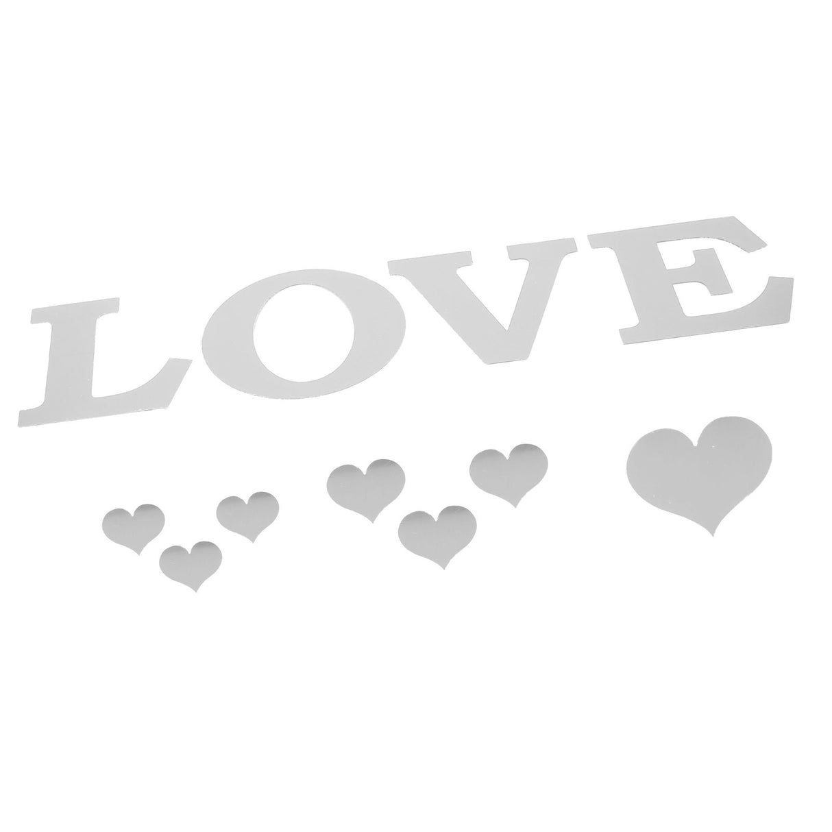 Mirror Wall Stickers Heart Shape DIY Wall Decal for Home Bedroom Living Room DecorSilver