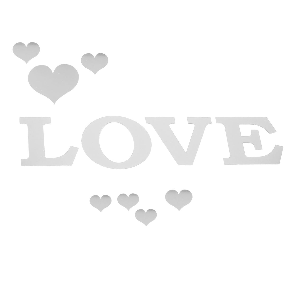 Mirror Wall Stickers Heart Shape DIY Wall Decal for Home Bedroom Living Room DecorSilver