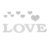 Mirror Wall Stickers Heart Shape DIY Wall Decal for Home Bedroom Living Room DecorSilver