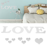 Mirror Wall Stickers Heart Shape DIY Wall Decal for Home Bedroom Living Room DecorSilver