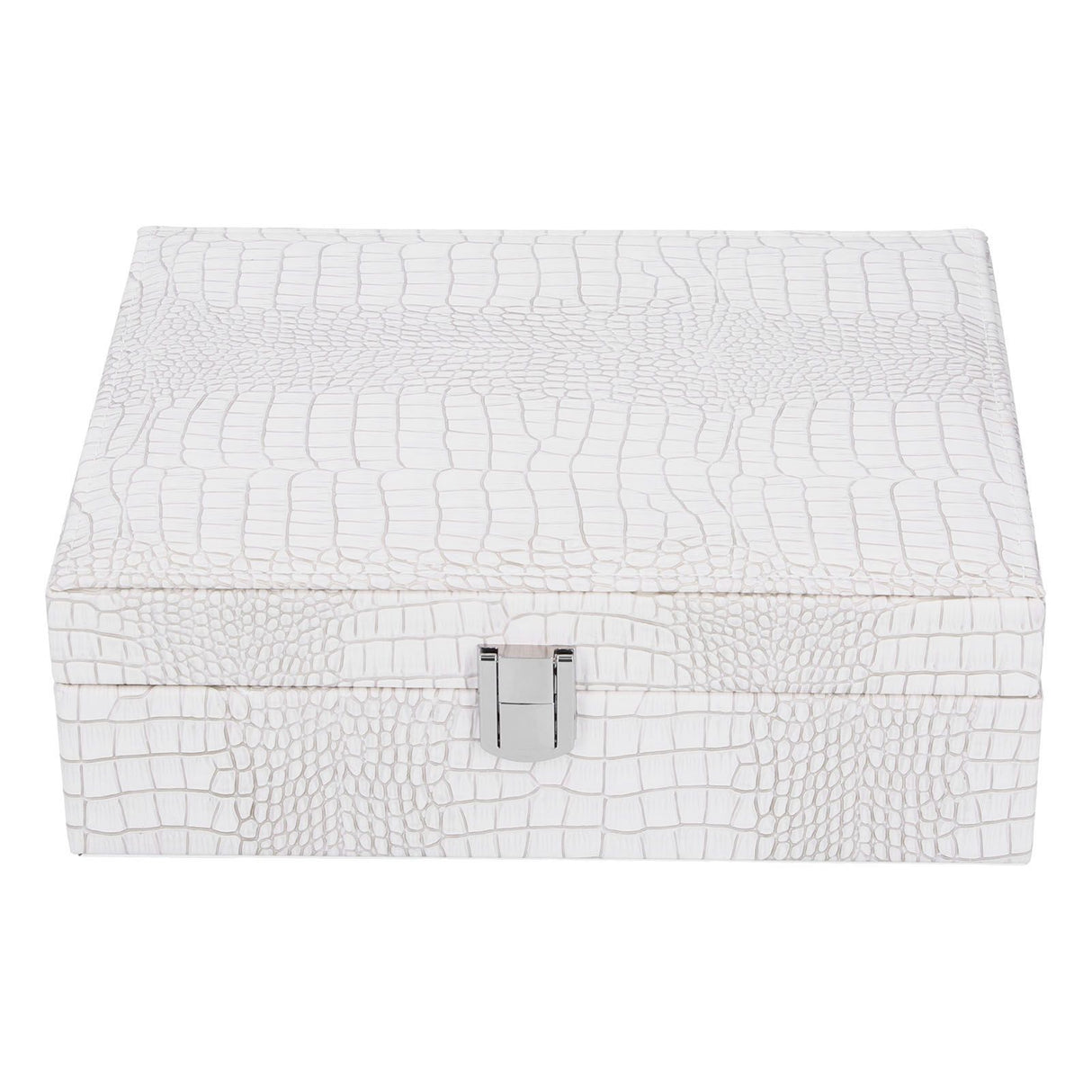 White Artificial Leather Multilayer Jewelry Box Portable Packaging Box for Collecting