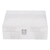 White Artificial Leather Multilayer Jewelry Box Portable Packaging Box for Collecting
