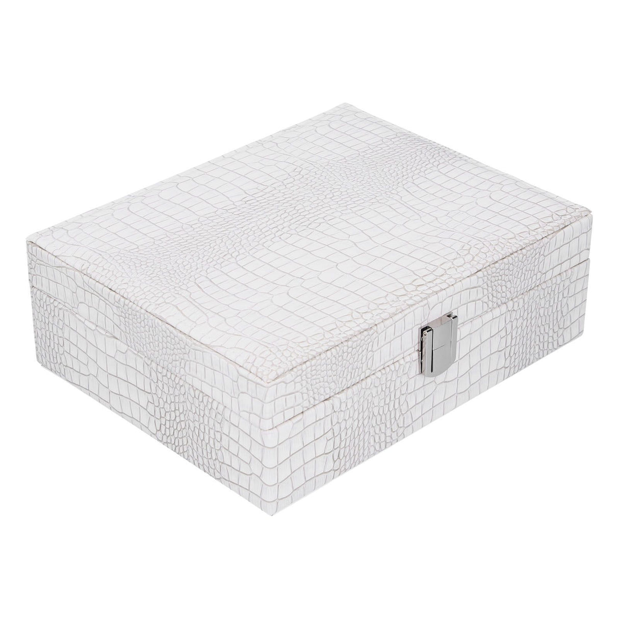 White Artificial Leather Multilayer Jewelry Box Portable Packaging Box for Collecting