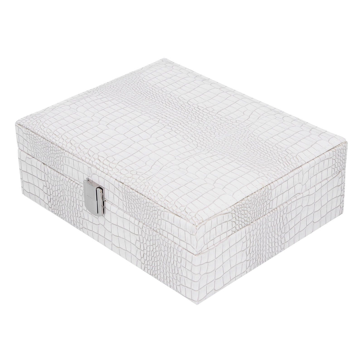 White Artificial Leather Multilayer Jewelry Box Portable Packaging Box for Collecting