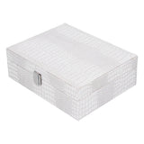 White Artificial Leather Multilayer Jewelry Box Portable Packaging Box for Collecting - Side View