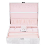 White Artificial Leather Multilayer Jewelry Box Portable Packaging Box for Collecting - Extra Image