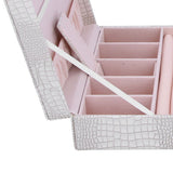 White Artificial Leather Multilayer Jewelry Box Portable Packaging Box for Collecting - Extra Image