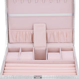 White Artificial Leather Multilayer Jewelry Box Portable Packaging Box for Collecting