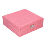 Pink Artificial Leather Jewelry Box Watch Jewelry Packaging Container Holder for Girls - Extra Image